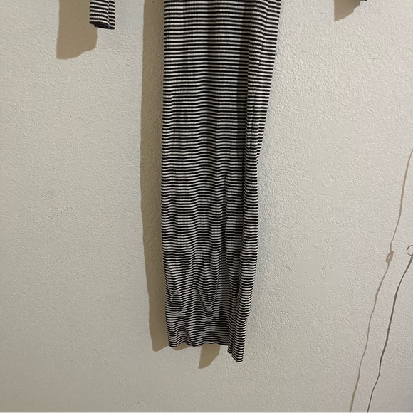 Marine Layer Black & White Striped Henley Maxi Dress - M - Picture 3 of 7